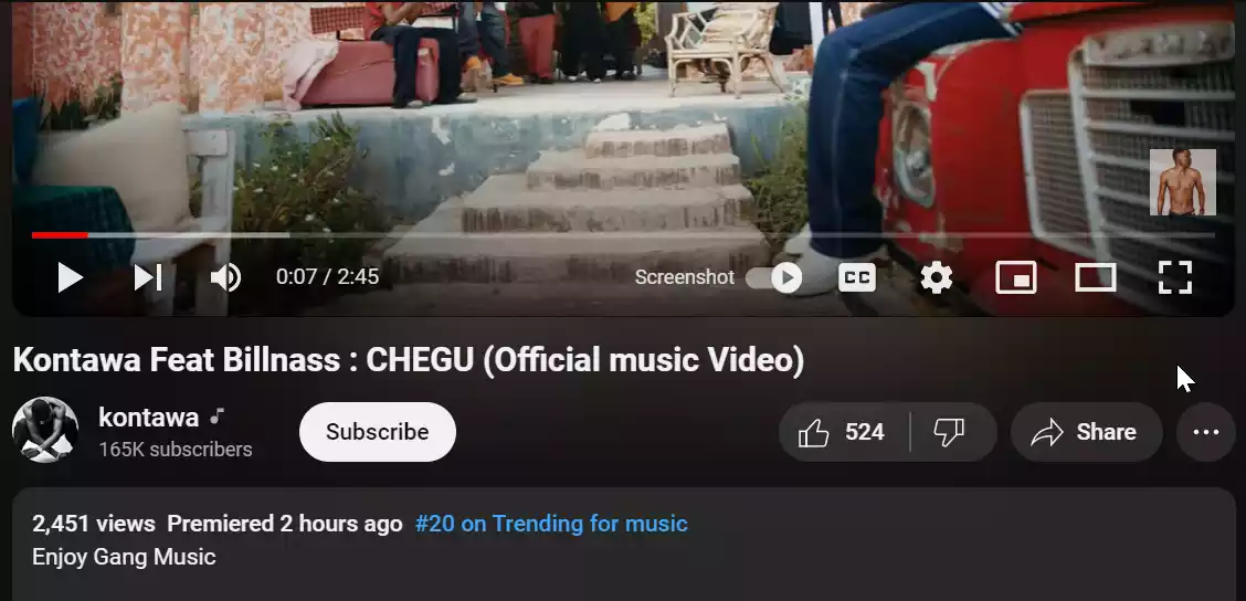 Kontawa Drops New Video "CHEGU" Featuring Billnass