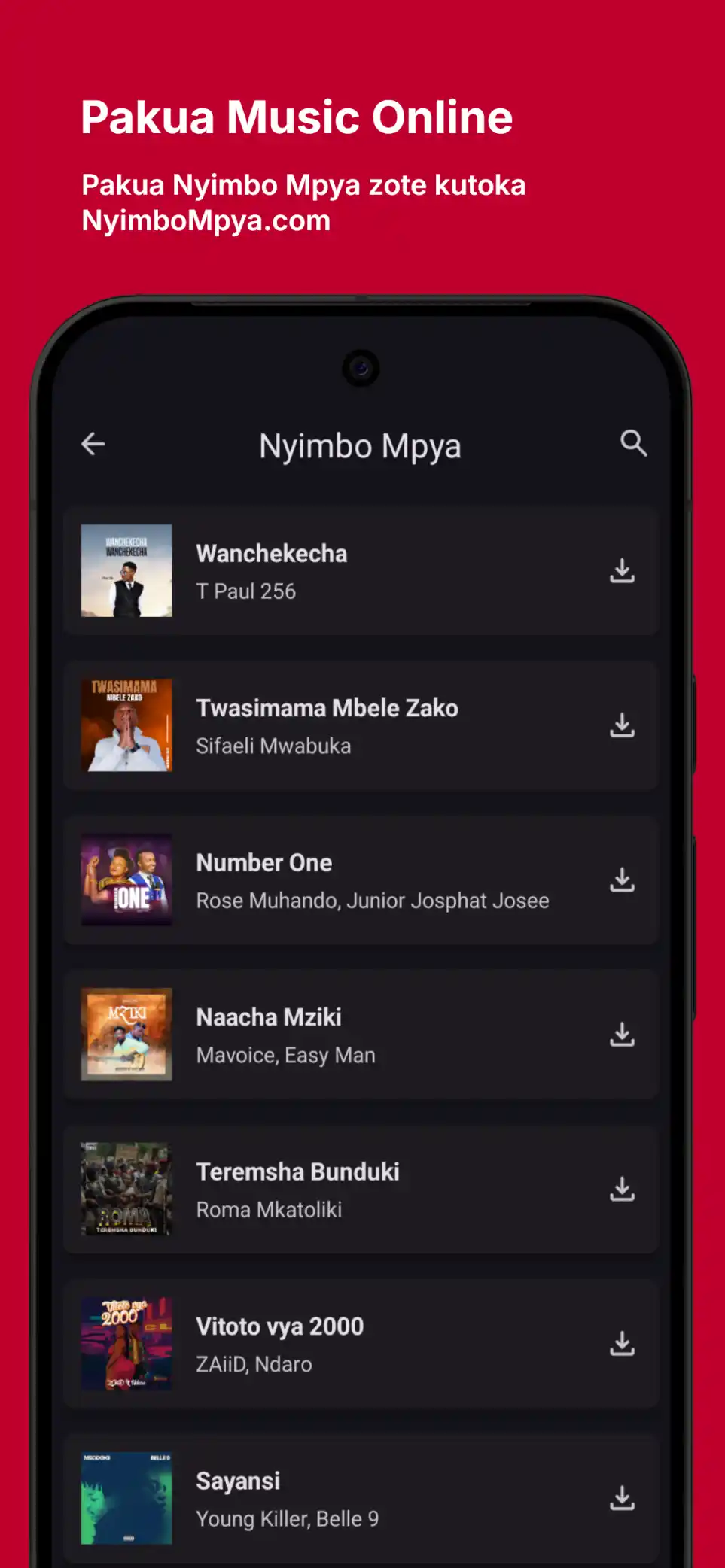 Sikiliza Muziki Bila Internet Nyimbo Mpya App
