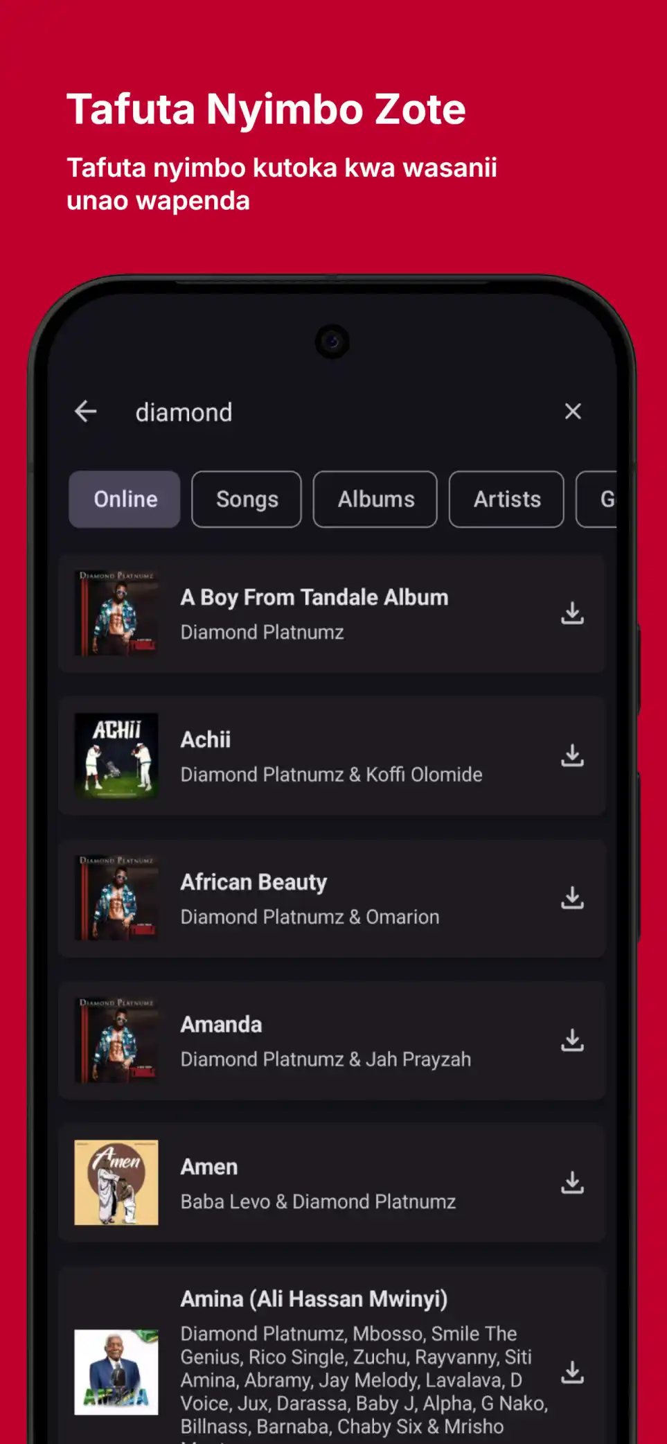 Sikiliza Muziki Bila Internet Nyimbo Mpya App